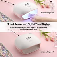 SUNUV 48W UV LED Műköröm Lámpa Időzítővel és LCD Kijelzővel - Rózsaszín SUN4S 6