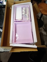FANTASK Cărucior de depozitare cu 10 sertare stivuibile, mov, cu roți blocabile — fără mijlocul sertarului rupt (stare: vezi a 2-a fotografie) 3