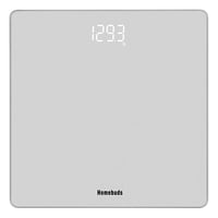 Homebuds Digitális Fürdőszobai Mérleg LED Kijelzővel - 182kg Teherbírás, Ezüst Dizájn, Automatikus Be/Ki, 0,05kg Pontosság, 3 AAA Elemmel 1
