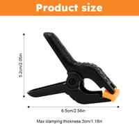 POHOVE 20 db Fekete Nylon Rugós Szorító - Műanyag Rögzítő Kapcsok Állítható Betéttel Műteremhez, Művészethez, Kézművességhez, Fotózáshoz 2