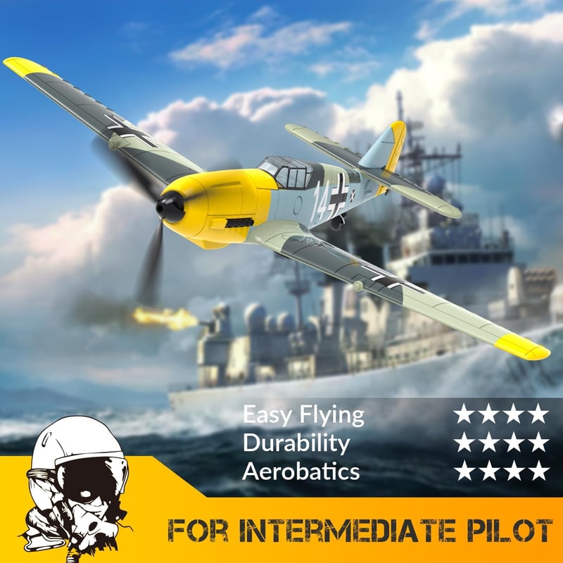 VOLANTEXRC Messerschmitt BF-109 V2 4 csatornás távirányítós repülőgép kezdőknek, giroszkóppal