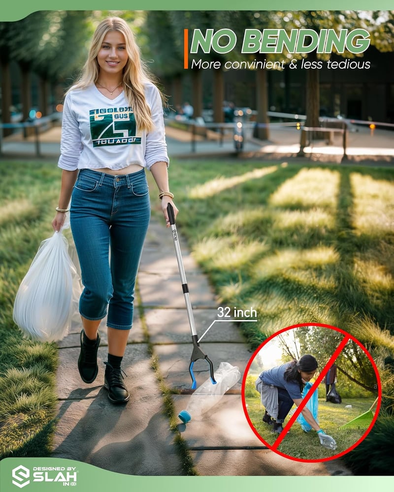 Forgatható alumínium szemétszedő csipesz 81 cm, időseknek és mozgáskorlátozottaknak