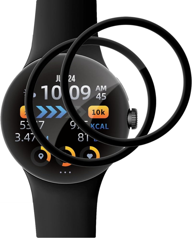 Google Pixel Watch Ütésálló HD Üvegfólia Szett - 2db Buborékmentes Képernyővédő
