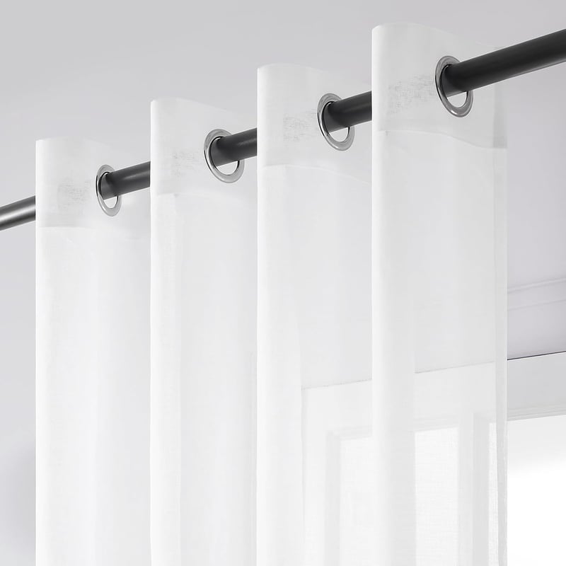 Topfinel fehér fényáteresztő függöny, 2 db, 260x140 cm, lenvászon hatású, modern nappali és gyerekszoba
