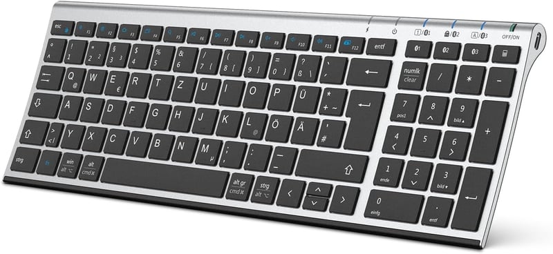iClever BK10 Bluetooth Billentyűzet Vezeték Nélküli Töltöthető 3 Csatorna iOS Android Windows