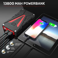 Buture Pro BR300 Hordozható Autós Bikázó 2500A - Indításrásegítő Powerbank 8.0L Benzin/7.0L Dízel Motorokhoz, LED Lámpával, Gyorstöltéssel 3