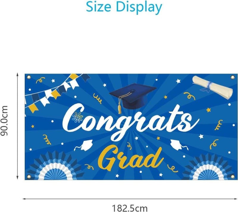 Óriás Gratuláló Zászló Diplomára, Érettségire - 182,5x90 cm Dekoráció