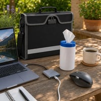 Mobil laptopmentő csomag: 15,6" laptop táska + vezeték nélküli egér + USB-C hub + 100 db tisztítókendő 1