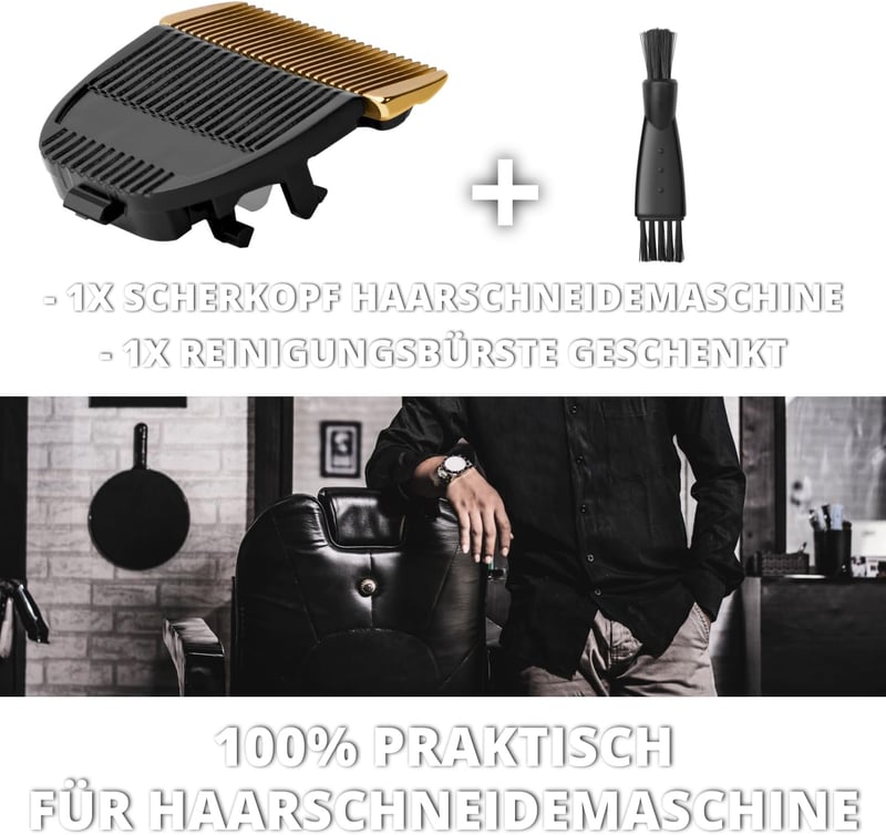 BLAUBODY Hajvágó Fej Panasonic ER1611 ER1512 ER-GP80 ER1510 Hajnyírókhoz - Fém Pótfej Borbélyoknak Tisztítókefével