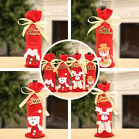 Karácsonyi Borosüveg Díszek - Mikulás és Hóember Mintás Palackfedő Szett (4db) 7