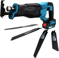 DriSubt Akkumulátoros Orrfűrész Makita 18V Akkumulátorral Kompatibilis - 3500 RPM Változtatható Sebességű Fűrész Fa, Fém és PVC Vágásához, 4 8