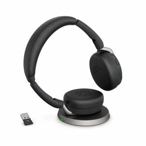 Jabra Evolve2 65 Flex vezeték nélküli sztereó Bluetooth — hibás, alkatrésznek: hiányzó USB-adapter, nem működik (állapot: lásd a 2. képet)