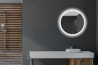 Home Glow Venti 50 cm Kerek Fürdőszobai LED Tükör Érintőkapcsolóval, Természetes Fehér Világítással, Üveg Kivitel 5