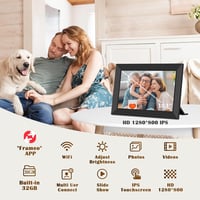 WONNIE Frameo WiFi Digitális Képkeret 10.1" HD IPS Érintőképernyővel, 32GB Memória, Fotó és Videó Megosztás Alkalmazáson Keresztül 7