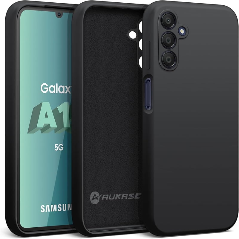 Samsung Galaxy A15 4G/5G Prémium Szilikon Tok - Fekete, Ütésálló AUKASE Védőtok