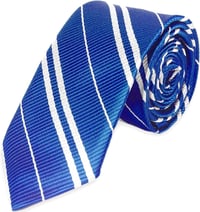 Elegáns kék-fehér csíkos nyakkendő, extra hosszú 150 cm 1