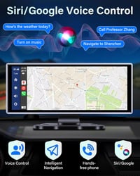 Jansite 11,26" CarPlay Autós Kijelző 2.5K Fedélzeti Kamerával - Bluetooth Tükrözés, Tolatókamera, Siri Támogatás, 64GB TF Kártya, Apple CarP 6
