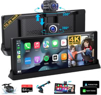 Vtopek 10,26" 4K Apple CarPlay Kijelző 350° Forgatható Kamerával - Vezeték Nélküli Android Autós Monitor, Bluetooth, Siri, Navigáció, 64GB T 1
