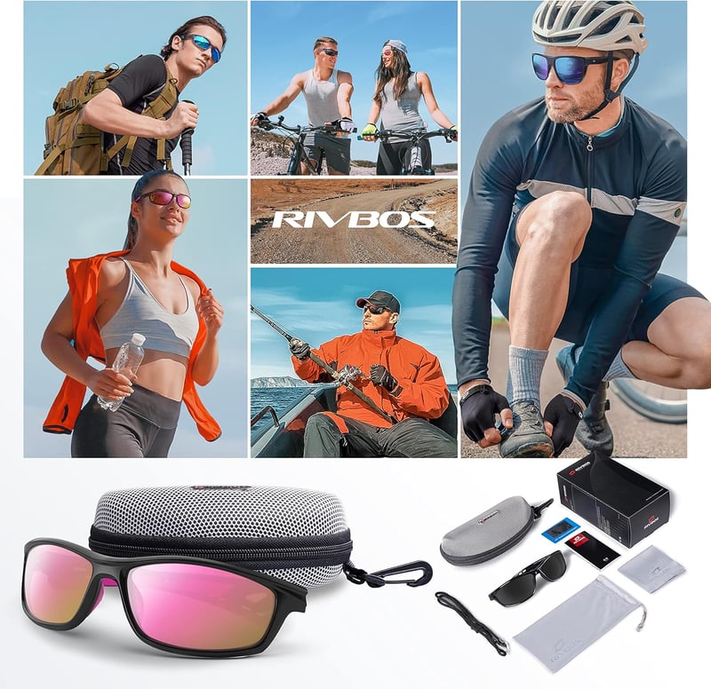 RIVBOS polarizált UV400 sport napszemüveg kerékpározáshoz, futáshoz - unisex
