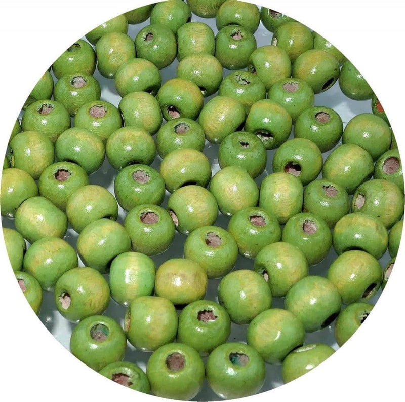 Aerzetix 80db Chartreuse Fa Gyöngy Készlet 8-9mm - Kézműves Ékszerkellék