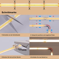 BENLUN COB LED Szalag 20m, 24V, 3000K Meleg Fehér, Öntapadós, 312 LED/m, CRI93, Vágható, Tápegységgel, Hálószoba Dekorációhoz 7