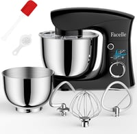Facelle Konyhai Robotgép 1500W - 5,5L és 4,5L Rozsdamentes Acél Tálakkal, 10+P Sebességfokozattal, Dagasztó, Keverő és Habverő Tartozékokkal 1