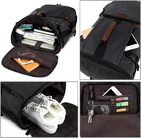 G-FAVOR 40L Utazó Hátizsák Férfiaknak - Kézipoggyász Méretű Laptop Táska 17,3" Notebookhoz, Túrázáshoz, Iskolába, Fekete 7