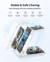 Samsung 3 az 1-ben Vezeték Nélküli Töltőállomás - Fehér, Telefon, Óra, Fülhallgató 7