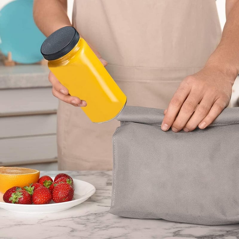 OAMCEG 8 db 500 ml Üveg Palack Szett - Juice Üvegek PP Fedéllel és Szívószálakkal, Mosogatógépben Mosható, Hűtőben Tárolható, Smoothie-hoz é