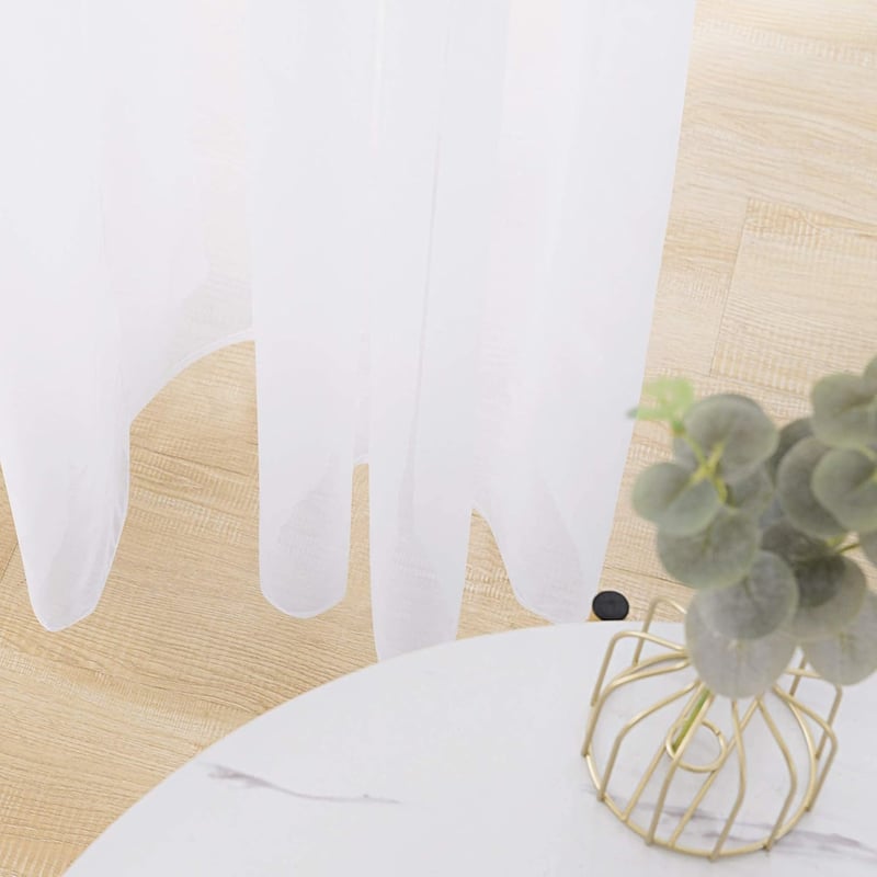 Deconovo fehér fényáteresztő függöny nappalihoz, 260x140 cm, 2 db