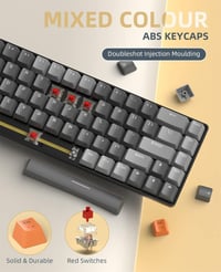 YINDIAO K68 Wireless Mechanikus Gaming Billentyűzet 68 Gomb Bluetooth 2.4GHz Szürke 8
