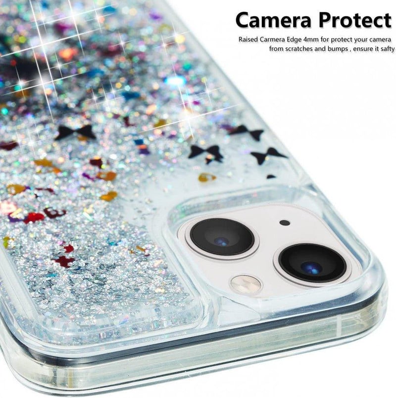 iPhone 13 Pillangós Virágos Glitteres Női Szilikon Védőtok