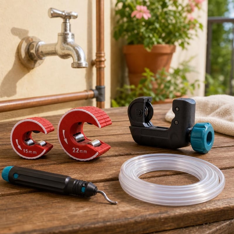 Tiszta illesztés csővágó csomag: 15/22 mm mini csőmetsző + 4–28 mm csőmetsző + 3 m PVC cső