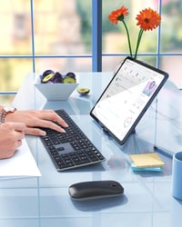 seenda Fém Bluetooth Billentyűzet és Egér Szett - Újratölthető, Kettős Üzemmódú (USB+BT), Ultravékony, Csendes, QWERTZ Kiosztású, PC/Tablet/ 16