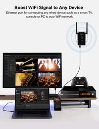 Aigital WN532 WiFi Jelismétlő - Fekete Vezeték Nélküli Jelerősítő, 802.11bgn Szabvány, Super Booster Funkcióval, 160g 7