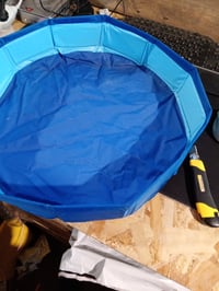 Auzlya Sklopivi bazen za pse i mačke, protuklizni debeli PVC, prijenosni vrtni bazen, 50 x 8 cm, plavi 3