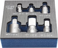 CCLIFE 6 részes Dugókulcs Adapter Készlet - 1/4", 3/8", 1/2", 3/4" Méretekben, Króm-Vanádium Acélból, Szerelőknek és Barkácsolóknak 1