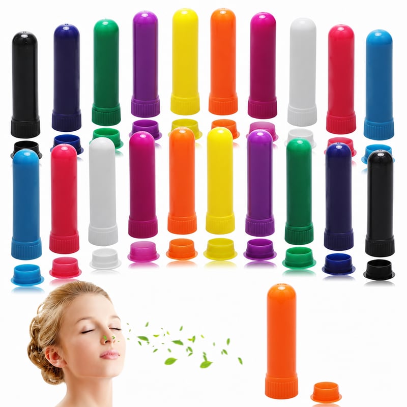 Inhalator Bmliingchau cu batoane aromatice parfumate, stilou inhalator nazal, set de 20 bucăți — Fără tampon de bumbac (stare: vezi a 2-a fotografie)