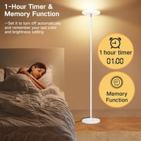 OUTON LED Állólámpa 34W - Kétirányú Fényforrás, Távirányítós és Érintésvezérelt, 4 Színhőmérséklet, Tompítható, Nappali és Hálószoba Világít 7