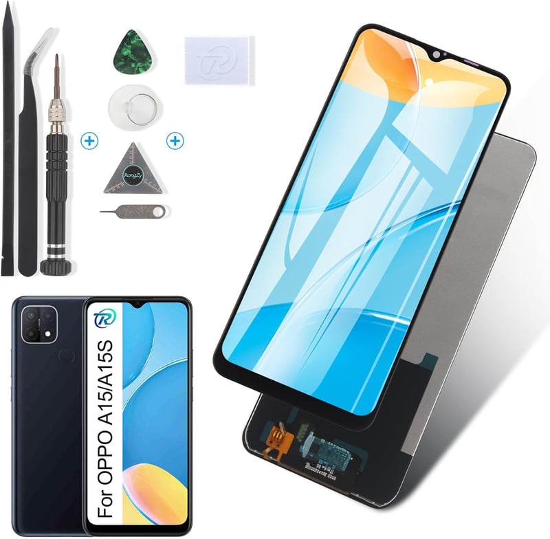 RongZy Oppo A15/A15s LCD Kijelző és Érintőképernyő Csere Szett 6,52 Hüvelykes Fekete Szerelő Eszközökkel CPH2185 CPH2179 Modellekhez