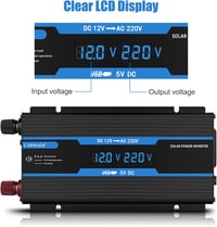 Autós feszültségátalakító 12V-230V, 2200W, LCD, USB - Szivargyújtós adapter 4