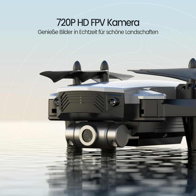 DEERC D20 Mini Drón Gyerekeknek 720P WiFi Kamerával, Összecsukható RC Quadcopter, 2 Akkumulátor, Hosszú Repülési Idő, Gesztus Irányítás, Kez