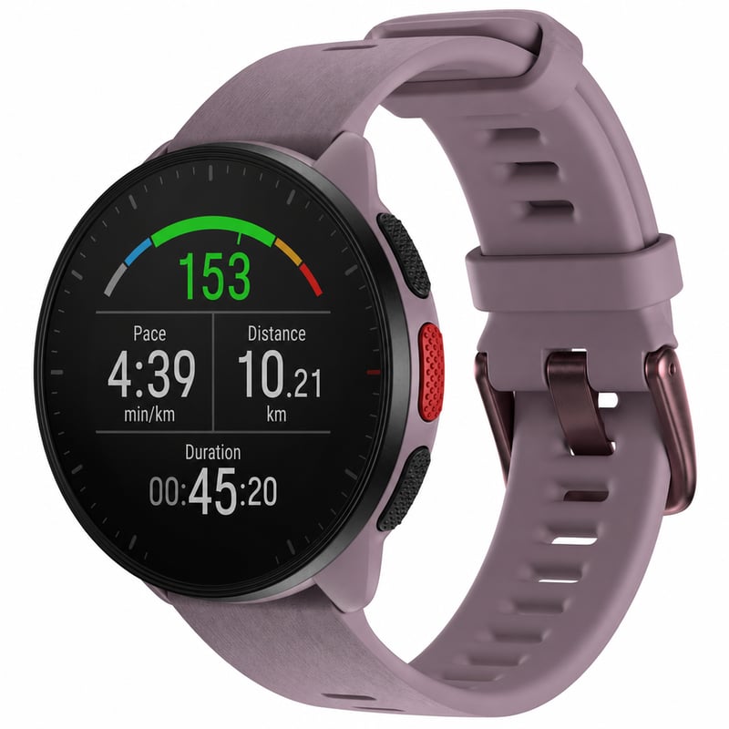 Športové hodinky Polar Pacer GPS Purple Dusk, veľkosť S-L, so snímačom tepovej frekvencie a krokomerom — chýba nabíjací kábel (stav: pozri 2. obrázok)