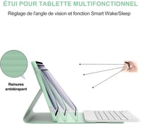 FARYODI Francia AZERTY Billentyűzetes Tok Samsung Galaxy Tab A9+ 11" 2023 Tablethez, Védőtok Tollartóval, SM-X210/X216/X218 Modellekhez, Vil 4