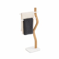 Stojan na uteráky Relaxdays s 2 vodorovnými tyčami, 86x37x18 cm, kov — pri vyššie uvedenom držiaku na uteráky bez poškodenia (stav: pozri 2. obrázok) 1