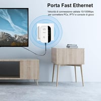 Aigital WiFi Jelerősítő és Access Point 300Mbps - Vezeték Nélküli Jelismétlő LAN Porttal, WPS Gombbal, Kompatibilis Minden WiFi Modemmel és  5