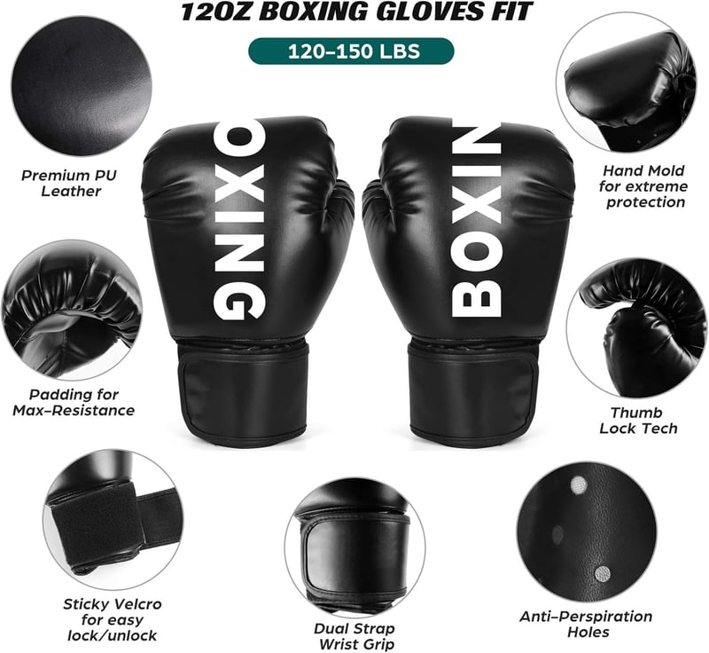 Odoland 120 cm-es üresen szállított boxzsák szett, 8 részes MMA és kickbox felszereléssel