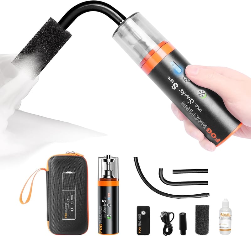 LENSGO Smoke S Mini Füstgép - Hordozható Távirányítós Ködgenerátor Fotózáshoz, Rendezvényekhez, Bulikhoz, Színpadi Effektekhez, Halloweenre,