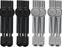 Flintronic rugalmas cipőfűző, 4 pár, 120 cm, fekete és szürke, felnőtteknek és gyerekeknek 3