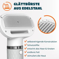 KUUBIA 5 az 1-ben Kisállat Hajszárító 900W - Kutyáknak és Macskáknak, Negatív Ion Technológiával, Hőmérséklet Szabályozással, 4 Fejjel, Mind 9